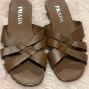 Prada Women's Tan Leather Sandals